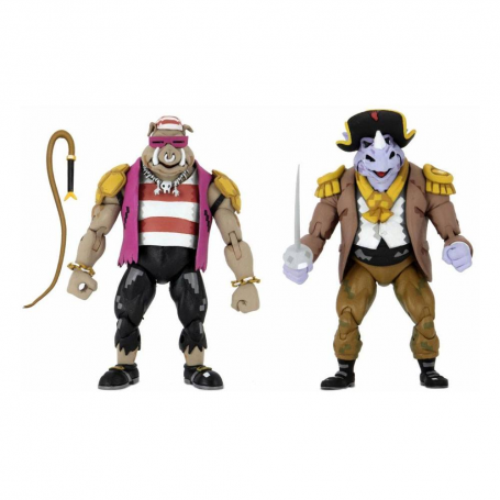 Tortugas Ninja: Turtles in Time Pack de 2 Figuras Pirate Rocksteady & Bebop 18 cm