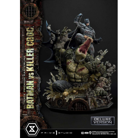 2499€ Batman Estatua Ultimate Premium Masterline Series Batman Versus Killer Croc Deluxe Bonus Version 71 cm
