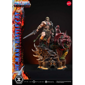 2399€ Masters of the Universe Estatua Real Elite Masterline Series 1/4 He-Man & Battle Cat Ultimate Bonus Version 86 cm
