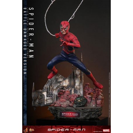 389€ Spider-Man Figura Movie Masterpiece 1/6 Spider-Man (Battle Damaged Version) 30 cm