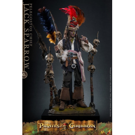 329€ Piratas del Caribe: El cofre del hombre muerto Figura DX 1/6 Pelegostos Chief Jack Sparrow 30 cm