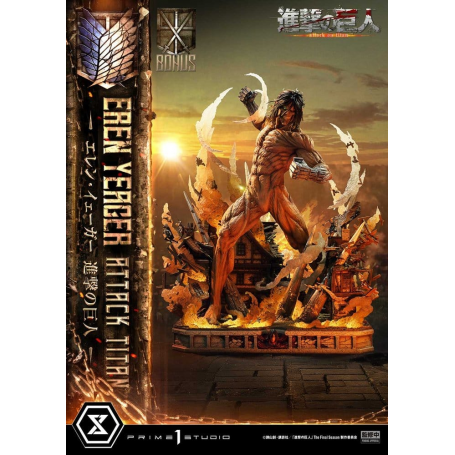 3799€ Ataque a los Titanes (TV animation) Ultimate Diorama Masterline Estatua Eren Yeager Attack Titan Bonus Version 81 cm