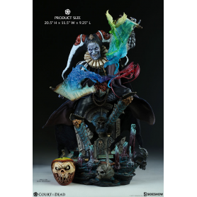 COURT OF THE DEAD ESTATUA PREMIUM FORMAT MALAVESTROS DEATHS CHRONICLER FOOL 52 CM