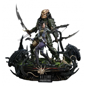 4299€ Aliens vs. Predator (Comic) Ultimate Premium Masterline Statue 1/4 Machiko & Broken Tusk Predator DX Bonus Version 84 cm