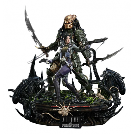 4299€ Aliens vs. Predator (Comic) Ultimate Premium Masterline Statue 1/4 Machiko & Broken Tusk Predator DX Bonus Version 84 cm