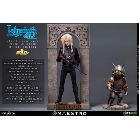 619€ Labyrinth Jareth The Goblin King 1/6 Action Figure Deluxe Edition Gold